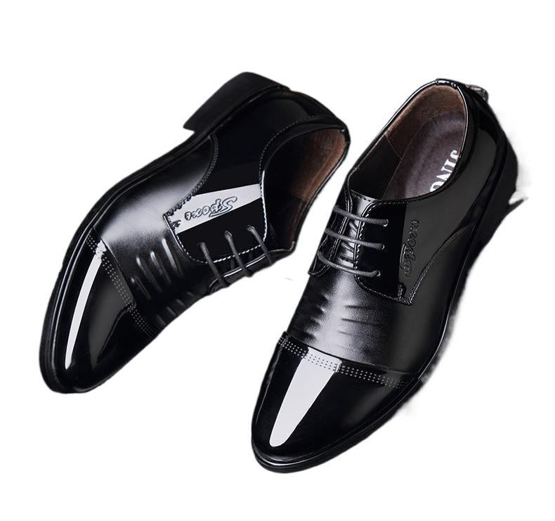 Men's Autumn Height Increasing Casual Black Groom Wedding Shoes - Velora