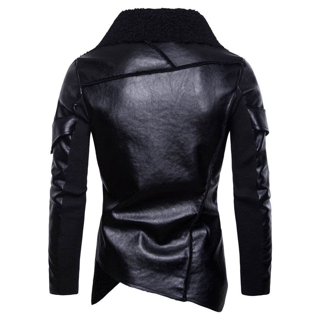 Men's Motorcycle Leather Jacket Personality Washed Leather Jacket Coat - Velora