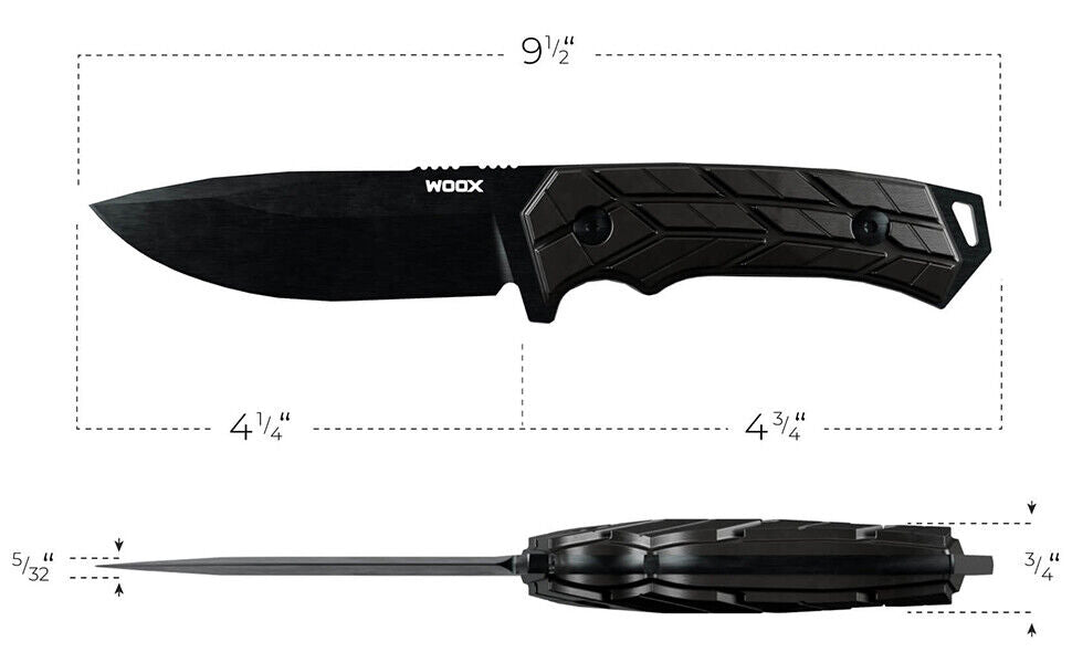 WOOX Rock 62 Mil-Spec Knife, Black Blade with XGRIP Handle - Velora
