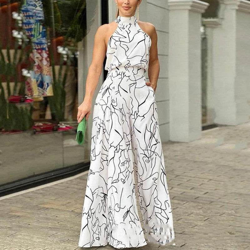 Women's Elegant Elegant Waist Belt Jumpsuit - Velora
