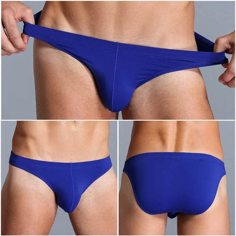 Low Waist Ice silk Elastic men's briefs underwear pant for men - Velora