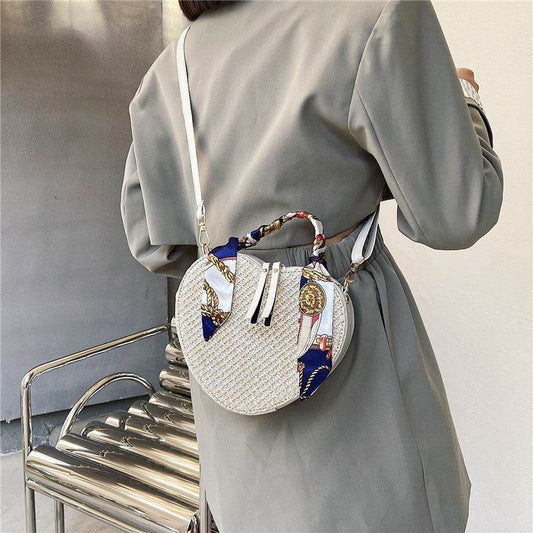 Straw Silk Scarf Spring Simple Shoulder Messenger Phone Bag - Velora
