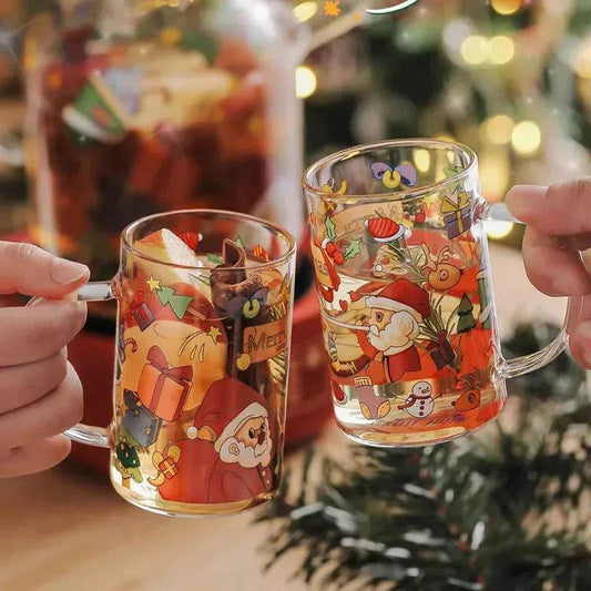 2024 Christmas Gift High Beauty Creative Cup Christmas Snowman Glass Cup High Temperature Resistant - Velora