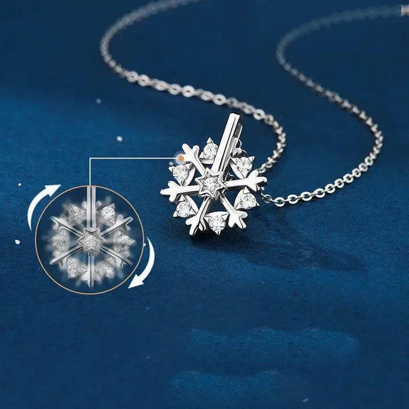Luxury Rhinestone Christmas Snowflakes Necklace Gift for women - Velora
