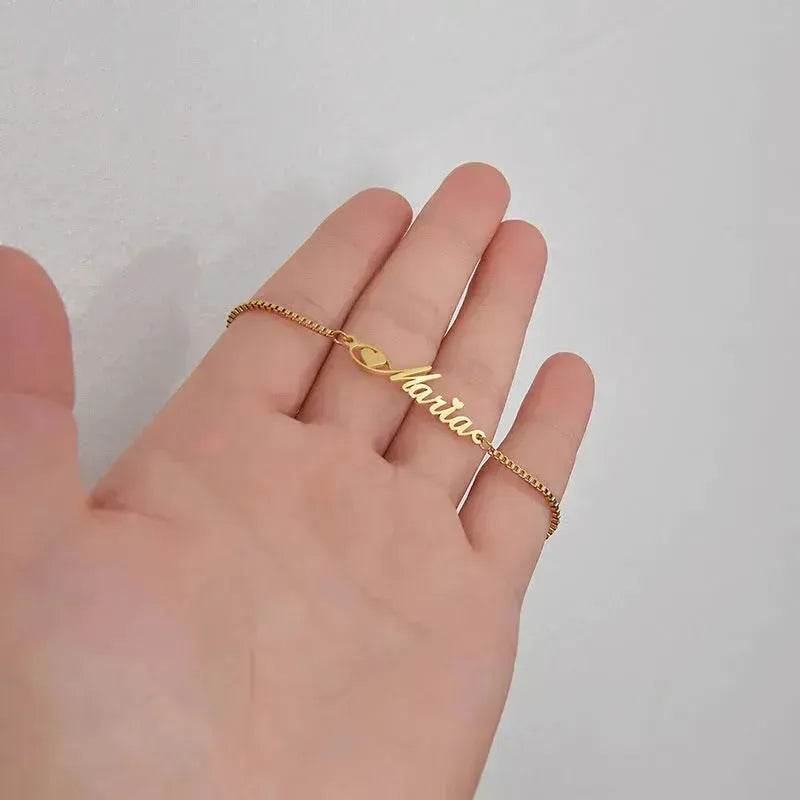 Women Custom and Personalized Stainless Steel English Letter Bracelet From Europe And America - Velora