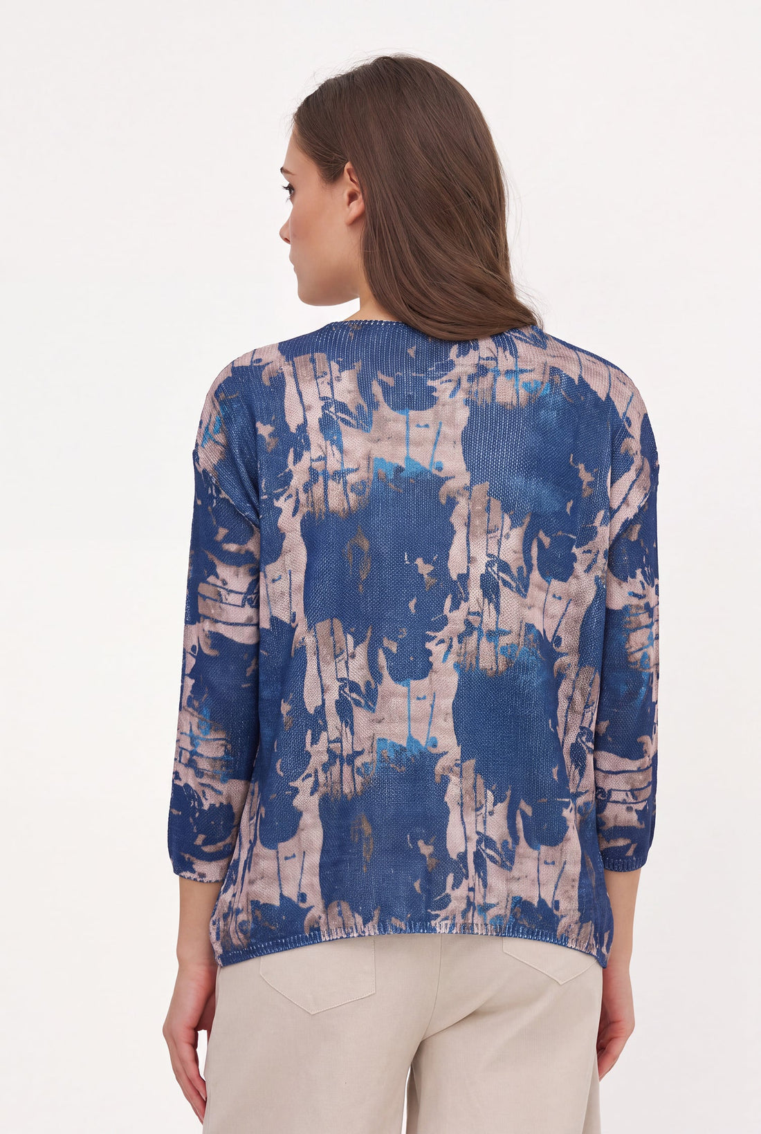 Women's Printed Knit Boat-Neck Sweater