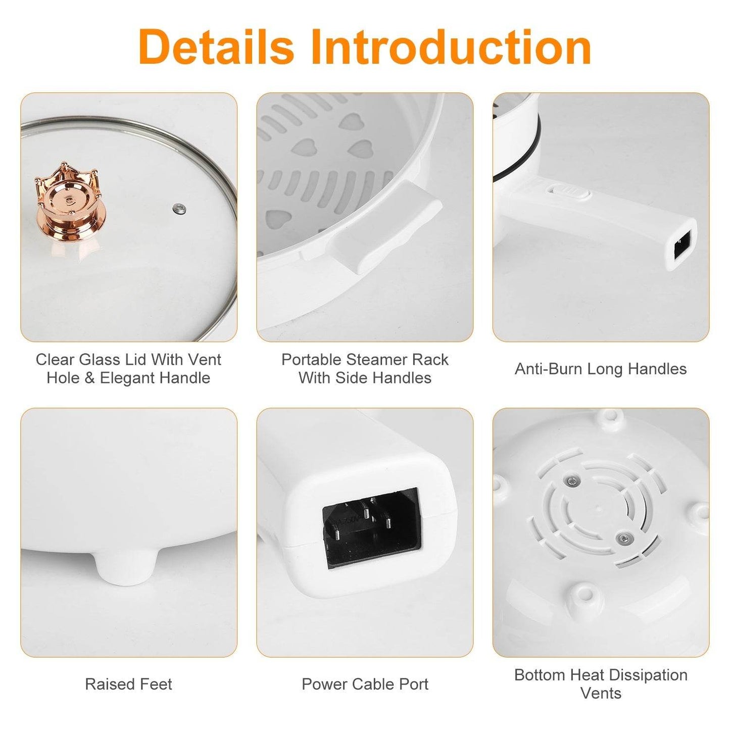 Electric Hot Pot Non-Stick Frying Pan Portable Rapid Noodles Cooker Electric Skillet - Velora