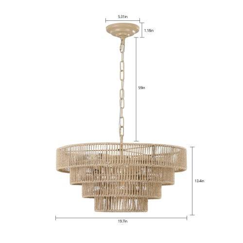 Luxury Craft Bohemian Woven Chandelier - Velora