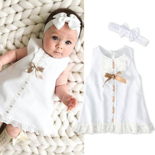 Girls baby sleeveless bow skirt - Velora