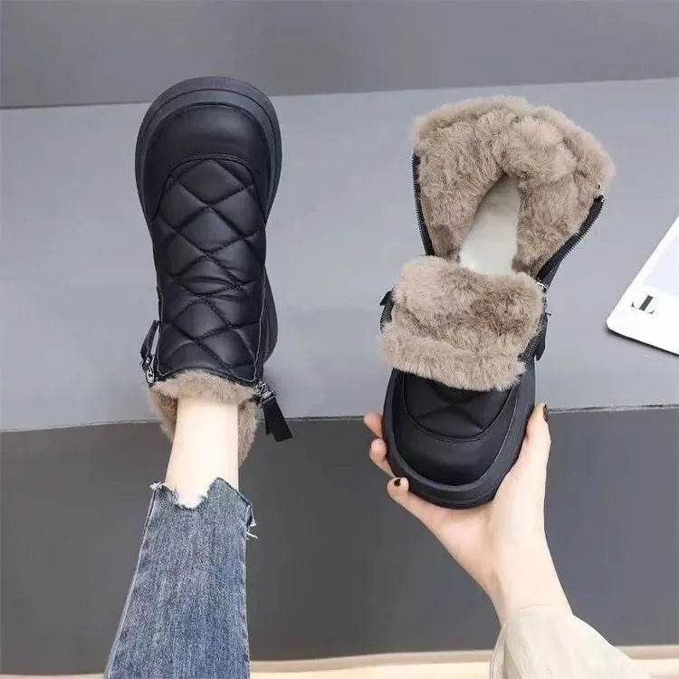 Snow Boots For Women Winter New Fleece-lined Thickened Northeast China Cotton Shoes Waterproof Non-slip Warm - Velora