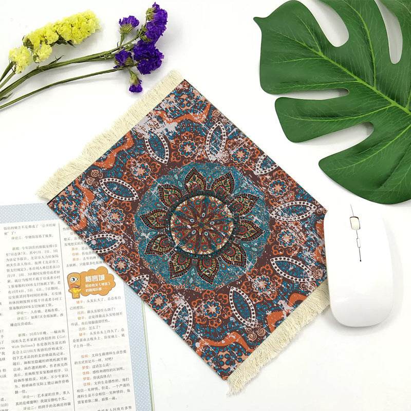 Office mouse pad, Suede fringe mouse pad Hot rubber Bohemian style - Velora