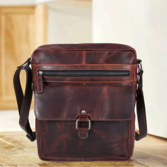 Manhattan Leather Satchel | Buffalo Leather Crossbody Bag for Men & Women Boutique of Leathers/Open Road