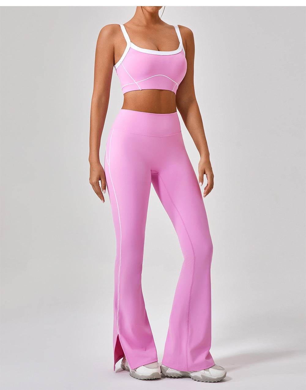 Outdoor Sports Yoga Suits Women's Spaghetti Strap Contrast Color Fitness Set Outfits - Velora