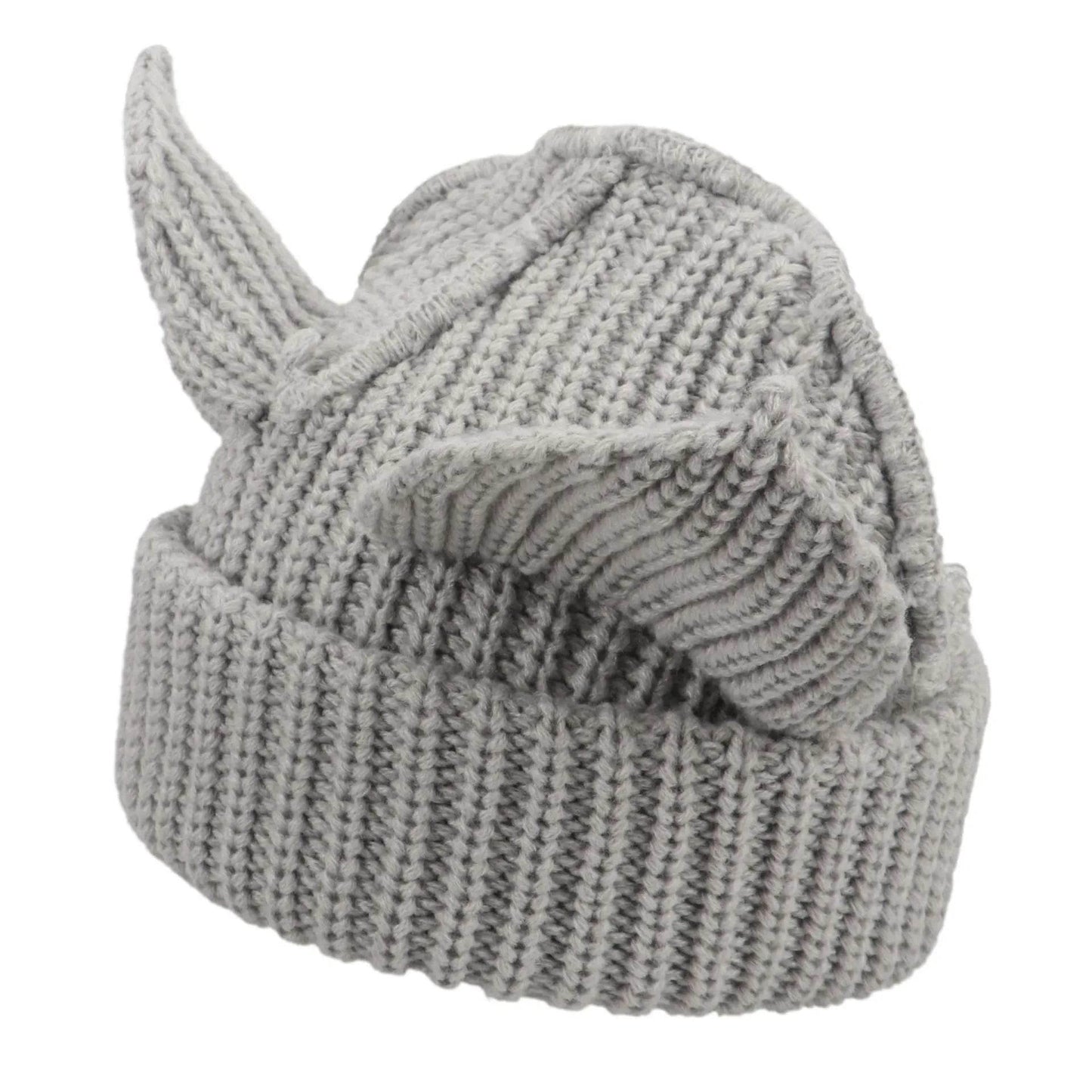 Devil Ears Thickened All Acrylic Knitted Beanie Hat - Velora