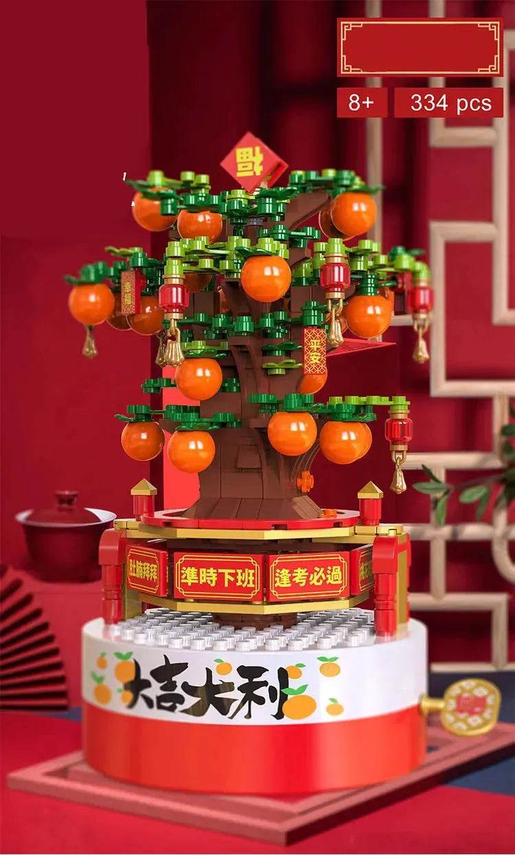 DIY Building Blocks Music Box Christmas Tree Model Desktop Decoration Ornaments Gift Box For Woman Kids Present New Year Gifts - Velora