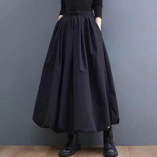 Fashion Personality New Solid Pocket Prairie Midi maxi Skirt Women - Velora