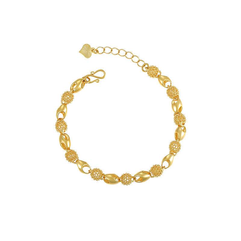 Alloy Gold-plated Beads Hollow Glossy Exquisite Bracelet - Velora