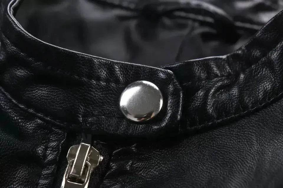 Ladies Fall and Winter Slim fit Leather Jacket Biker Jacket Women - Velora