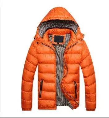 Winter leather Puffer coat for men Hooded padded Winter jacket for men - Velora