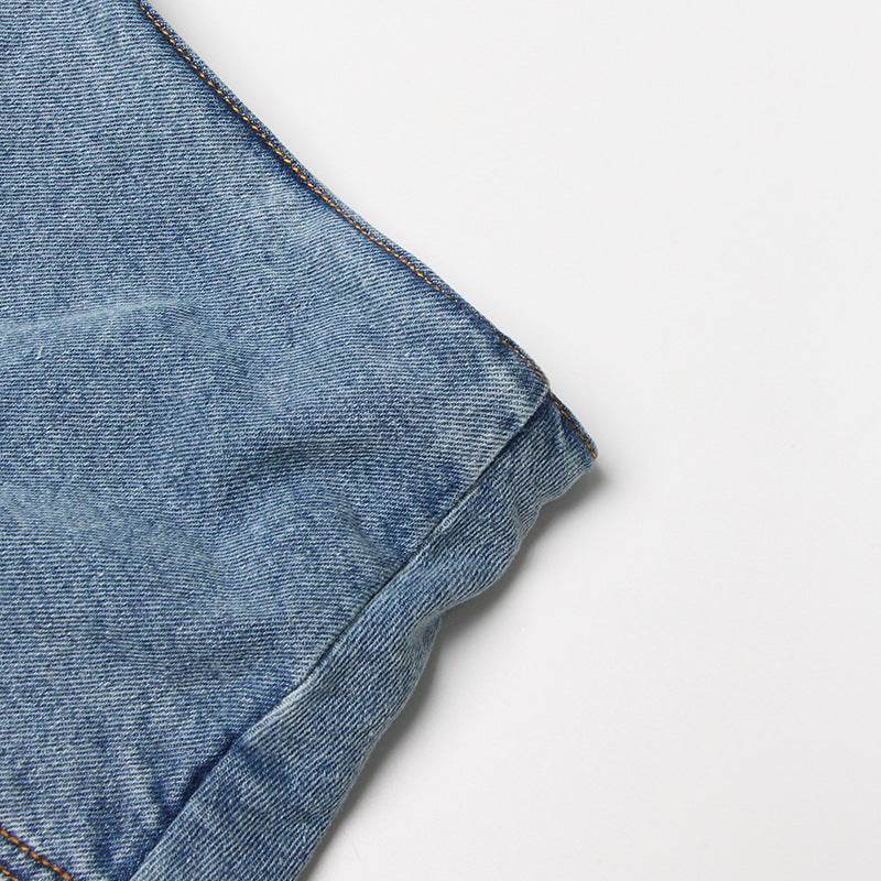 Short Irregular Solid Color Women's Denim High Street Mini Skirt Skort - Velora