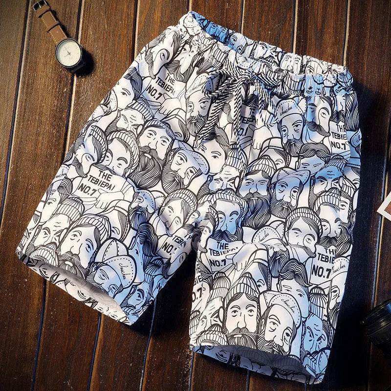 Men's Casual Printed Five-point Beach Short Pants underwear. - Velora