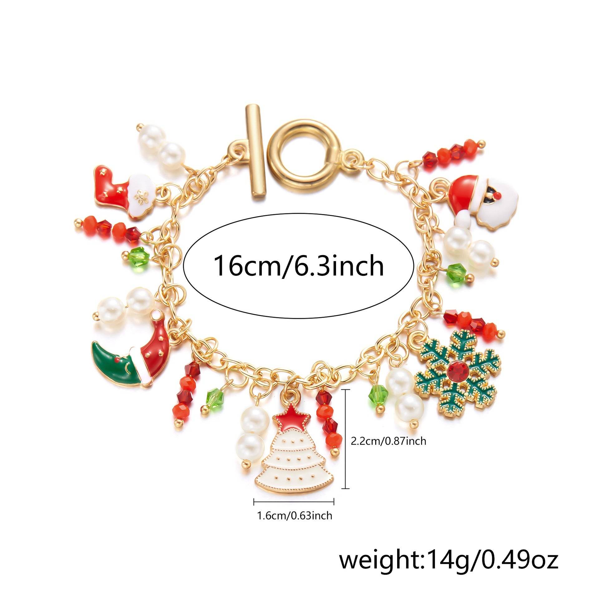 Personalized Christmas Bracelet Christmas Tree Santa Claus Pendant Bracelet For Women Jewelry - Velora