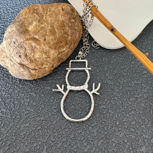 Personalized Snowman Earrings And Pendant Fashion Simple Christmas Hollow Necklace For Women Jewelry - Velora