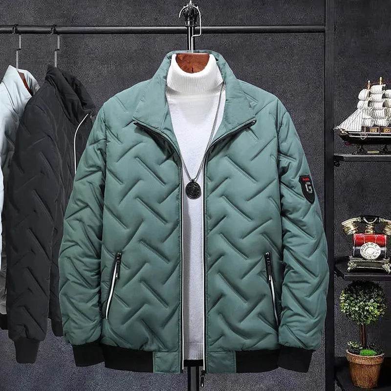 Compressed Cotton Stand Collar Men's Cotton-padded Coat Winter Coat Short Clothes Korean Style Trendy Cotton Clothing Workwear Winter Cotton-padded Jacket - Velora