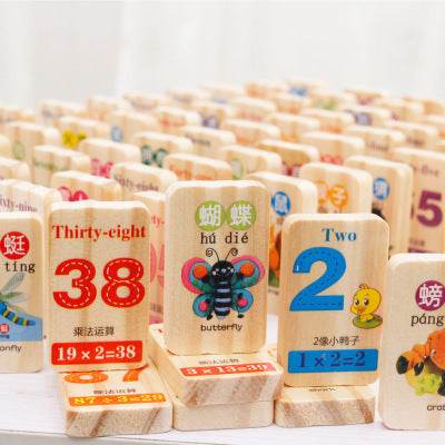 Wooden blocks math animal toys - Velora