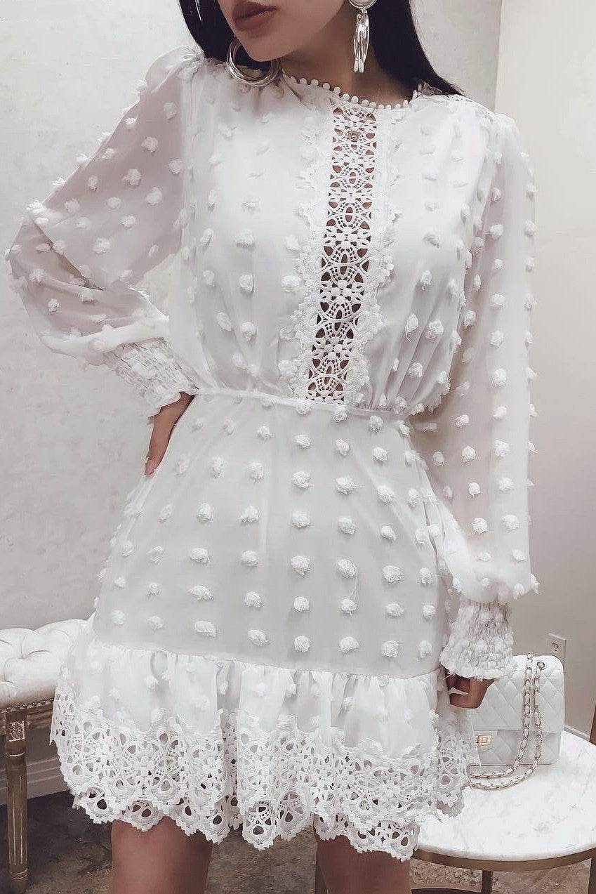 Women's Hollowed Chiffon Dress Formal Dress Lady Dress - Velora