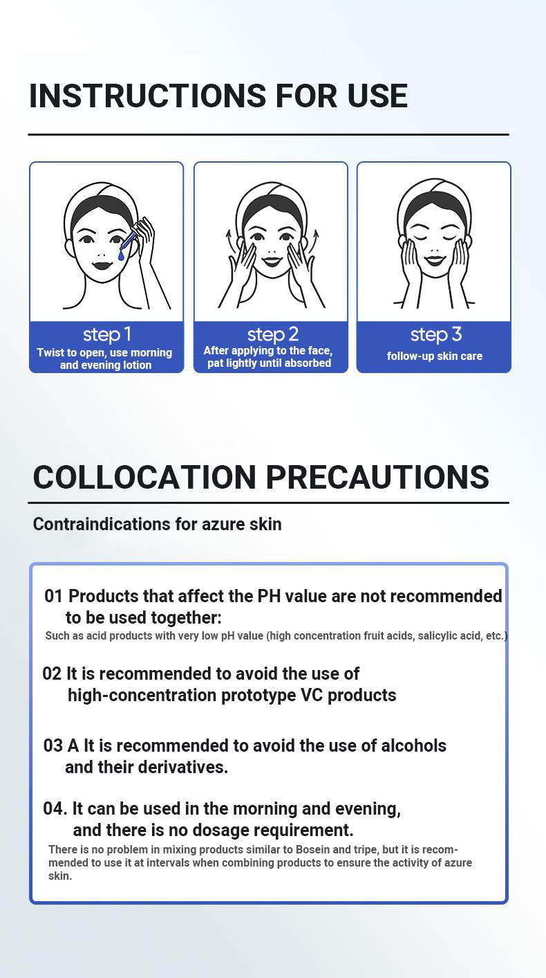 UDAER Blue Copper Peptide Serum Essence Rejuvenating Moisturizing Anti-wrinkle, Soothing And Repairing - Velora