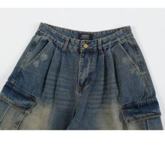 Old Washing Workwear Denim Shorts Men Jeans - Velora