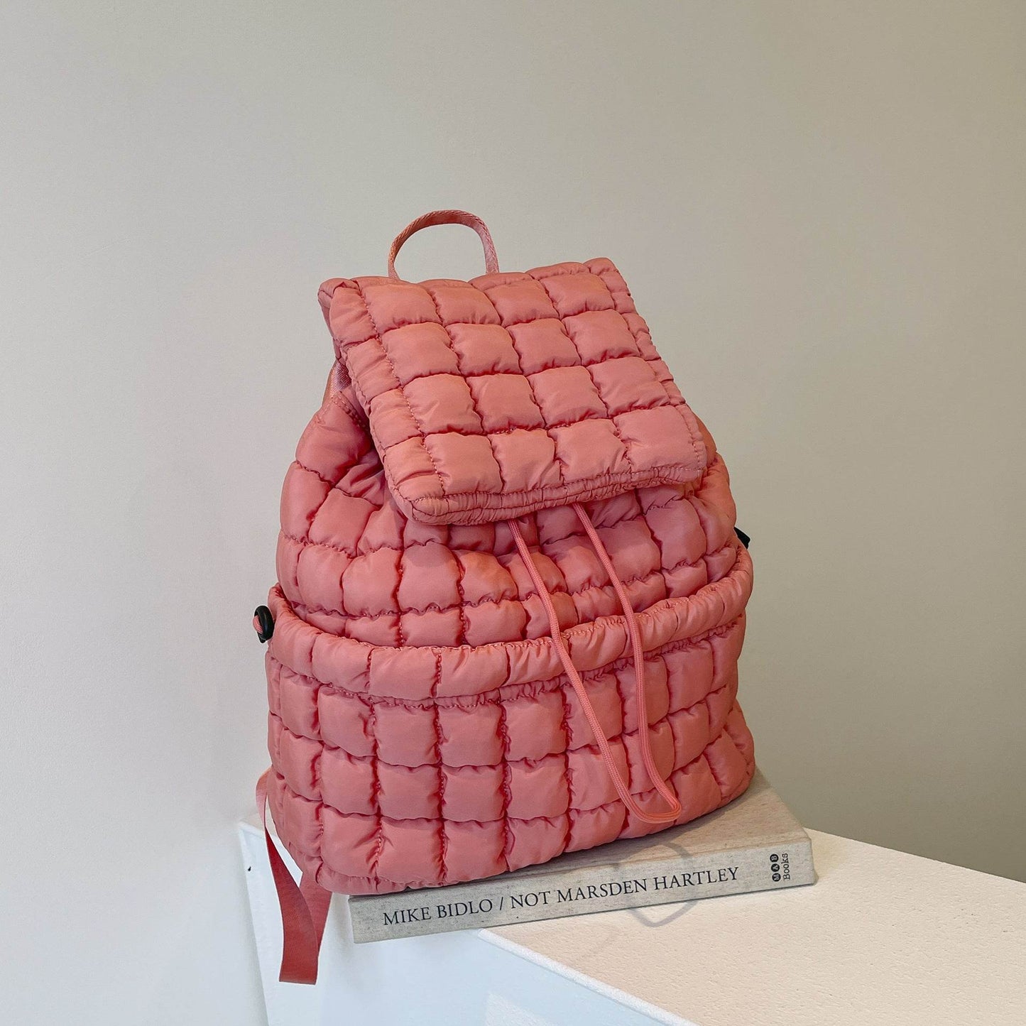 Candy Color Quilted Women Backpack Puffy Down Padded School Bag Large Cotton Travel Back Pack Bags For Women Plaids Shoulder Bag - Velora