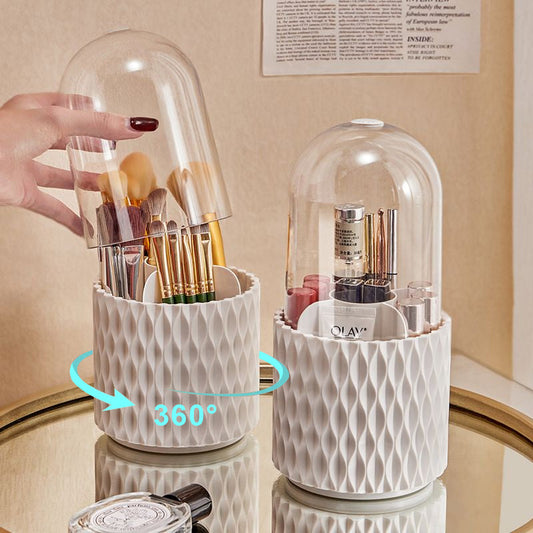 360 Rotating Large Capacity Transparent Makeup Brush - Velora Luxury Fashion
