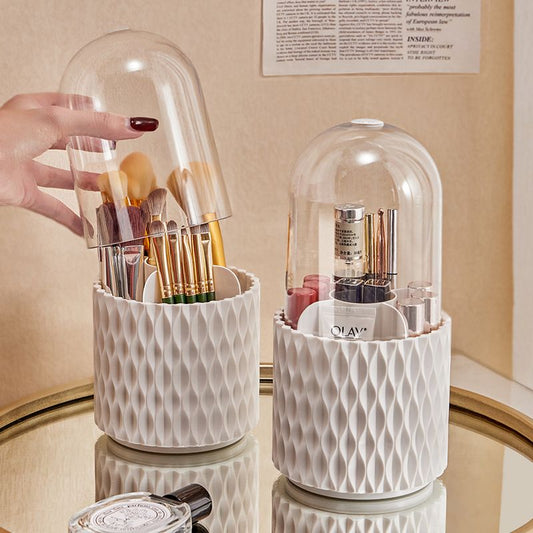 360 Rotating Large Capacity Transparent Makeup Brush - Velora Luxury Fashion