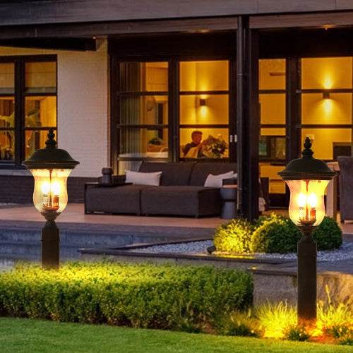 Vintage Outdoor Light Pole Lights, Waterproof Garden Patio Lights, Walkway & Driveway Lighting - One Piece No Bulb - Velora