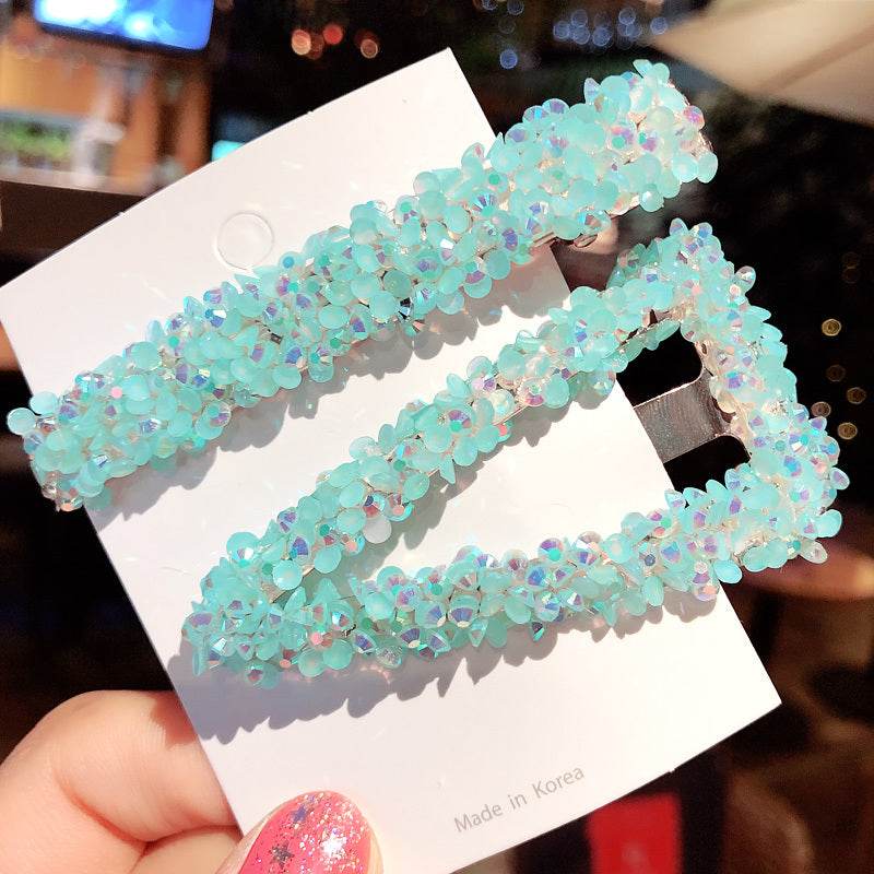 Elegant Rhinestone Flower Bling Hair Clip - Velora