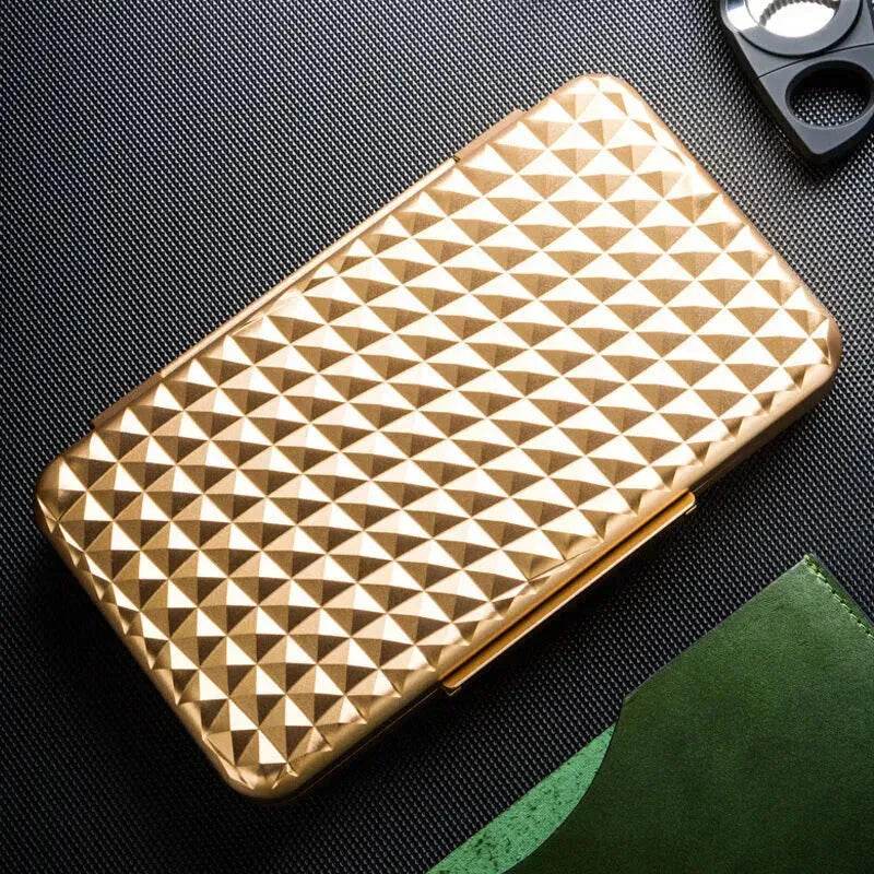 Luxury Portable Aviation Aluminum Humidor Cigar Case - Velora