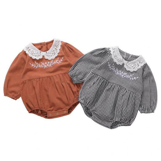 Plaid baby long sleeve Romper - Velora