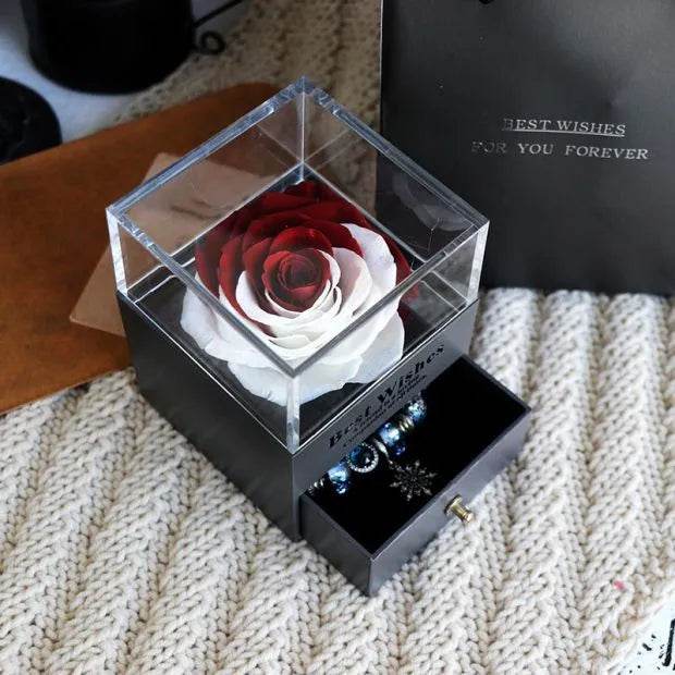 Eternal Flower Rose Jewelry Box for Birthday Presents Valentines Day Wedding Gift Box - Velora