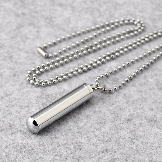Silver Ball Chain Pendant Necklace for men - Velora