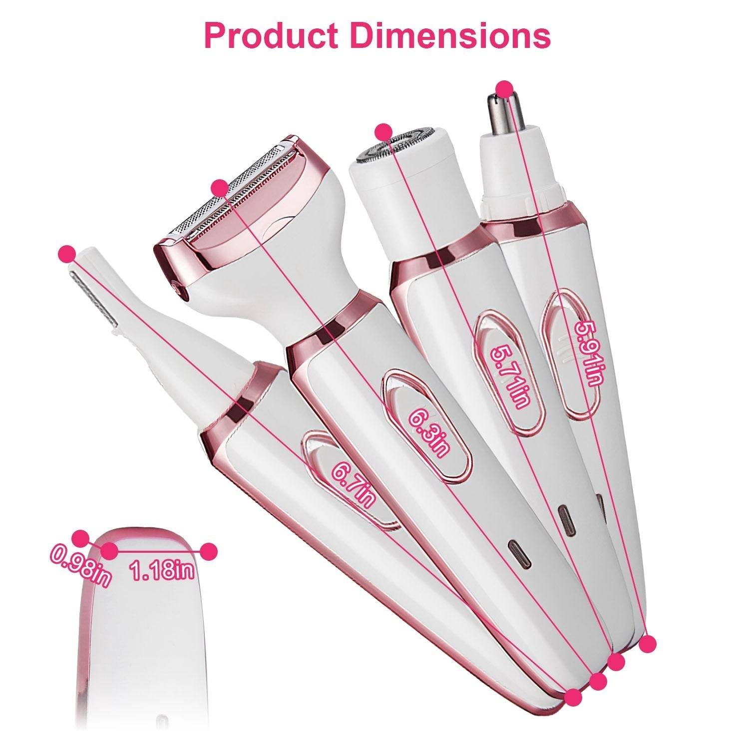 4 in 1 Painless Women Electric Hair Shaver trimmer for women - Velora