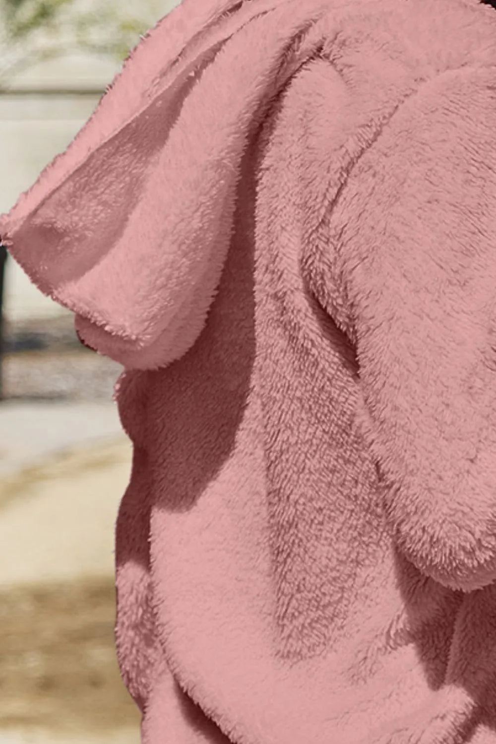 Full Size Teddy Hooded Jacket with Pockets - Velora
