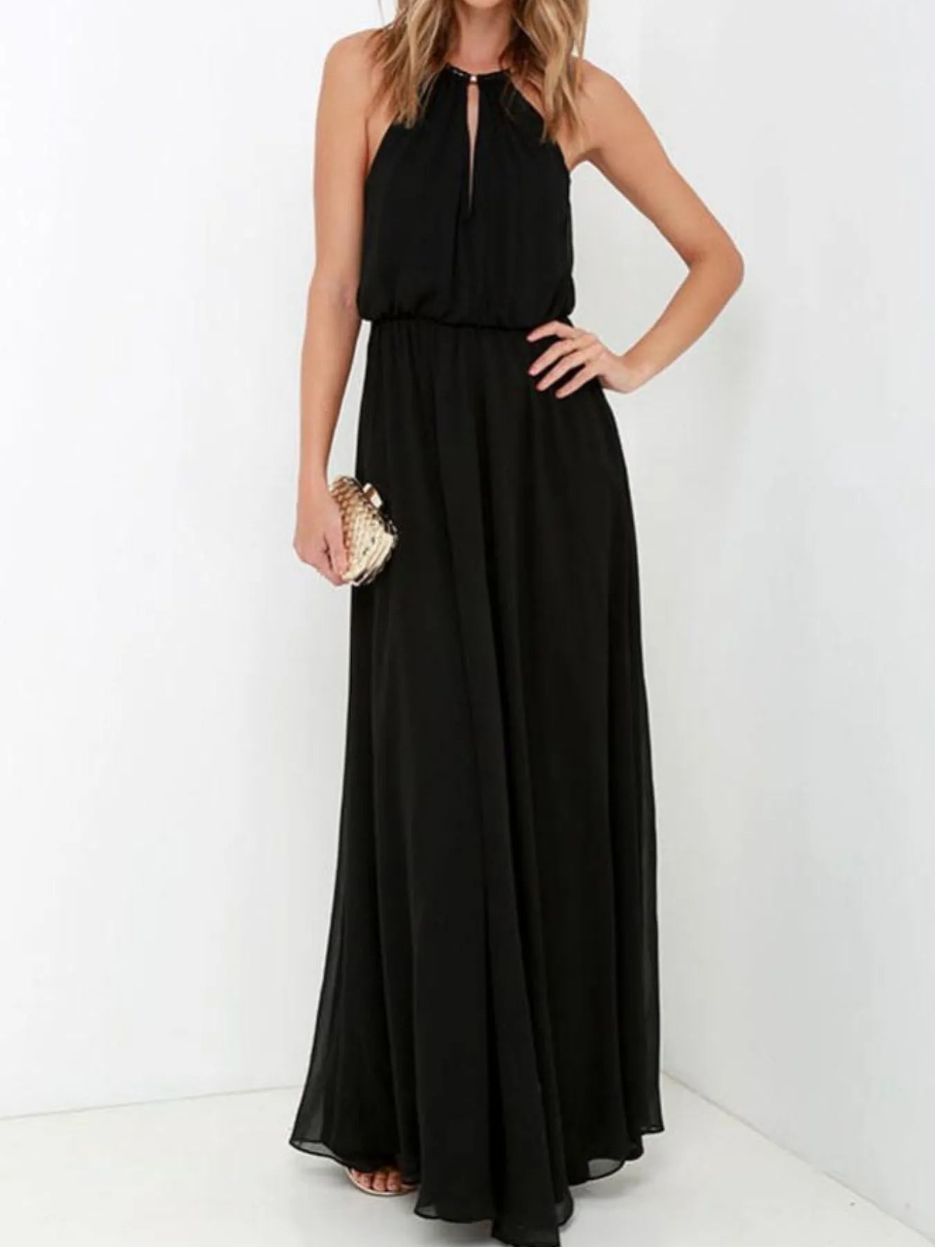Pleated Sleeveless Maxi Tank Dress - Velora