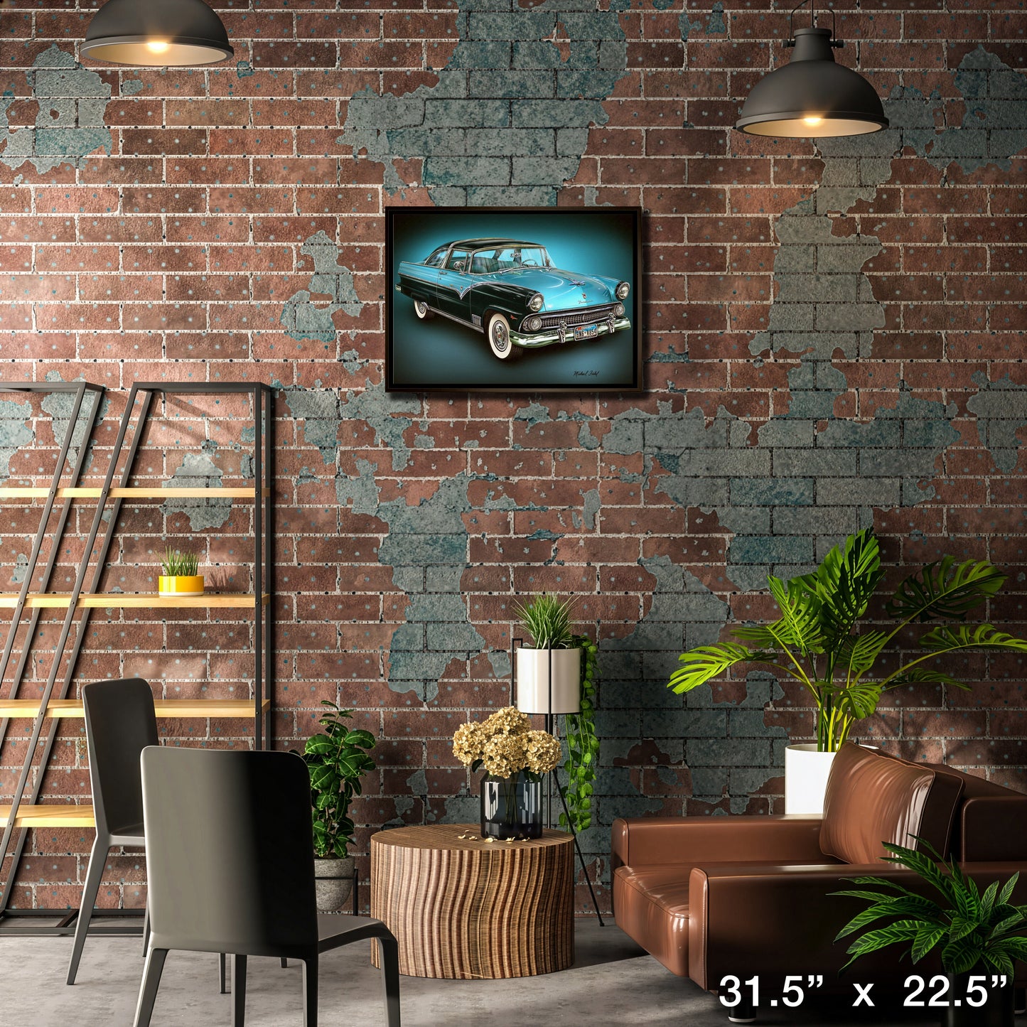 Ford 20x29 Framed Canvas by Michael Fishel