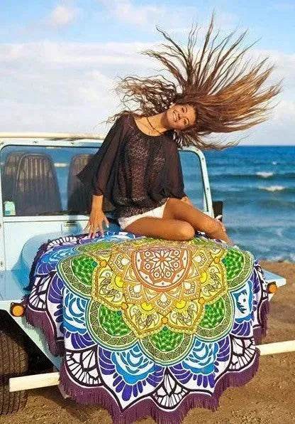 Tassel Fringe Beach Large Round Towel Fringe Beach Mat