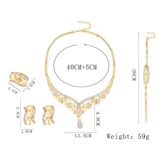 New European And American Exaggerated Jewelry Sets, Women's Bridal Jewelry Four Sets - Velora