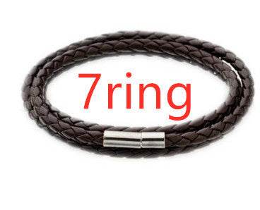 Personalized Mens Braided Genuine Leather Bracelet Stainless Steel Custom Beads Name Charm Bracelet For Men With Family Names - Velora