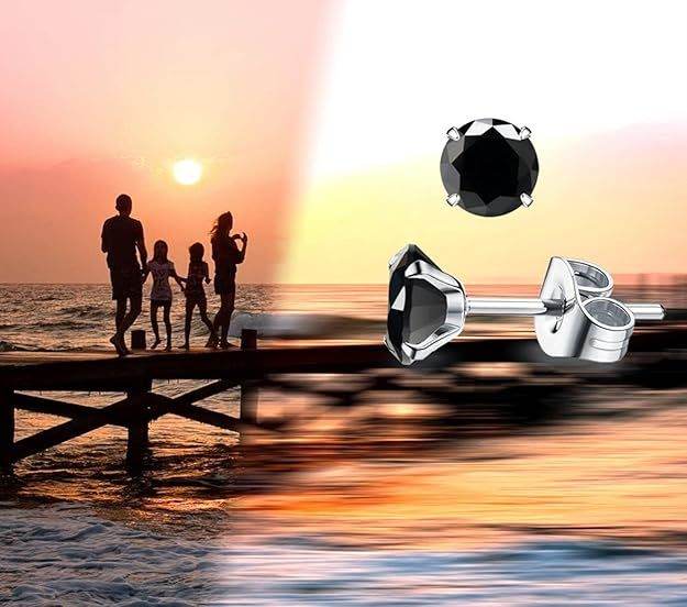 Pendientes De Diamantes Negros En Oro Blanco De 14 Quilates .30 CTW, Oro Blanco Diamante, Diamante Negro - Velora