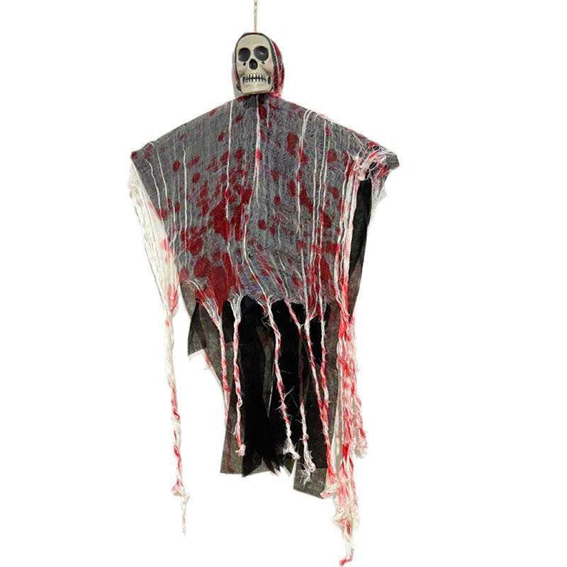Halloween Decoration Blood-dyed Luminous Skull Hanging Ghost Outdoor Ornaments - Velora
